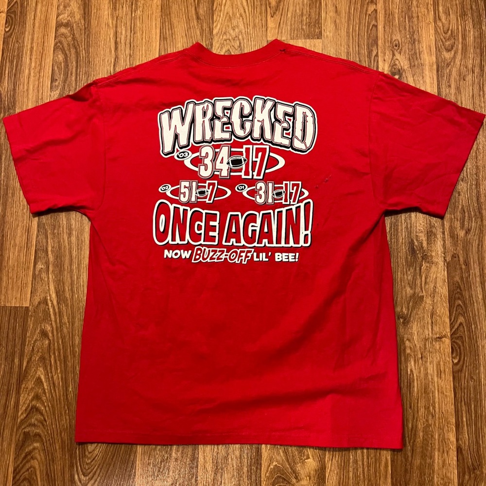 Vintage Georgia Bulldogs Shirt Men XL‎ Red Heck Tech Wrecked Once Again Rivalry